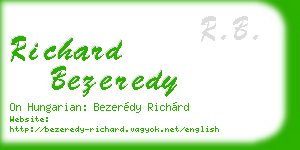 richard bezeredy business card